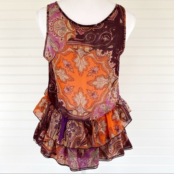 Asymmetrical hem sequins ruffle blouse Small - Picture 4 of 11